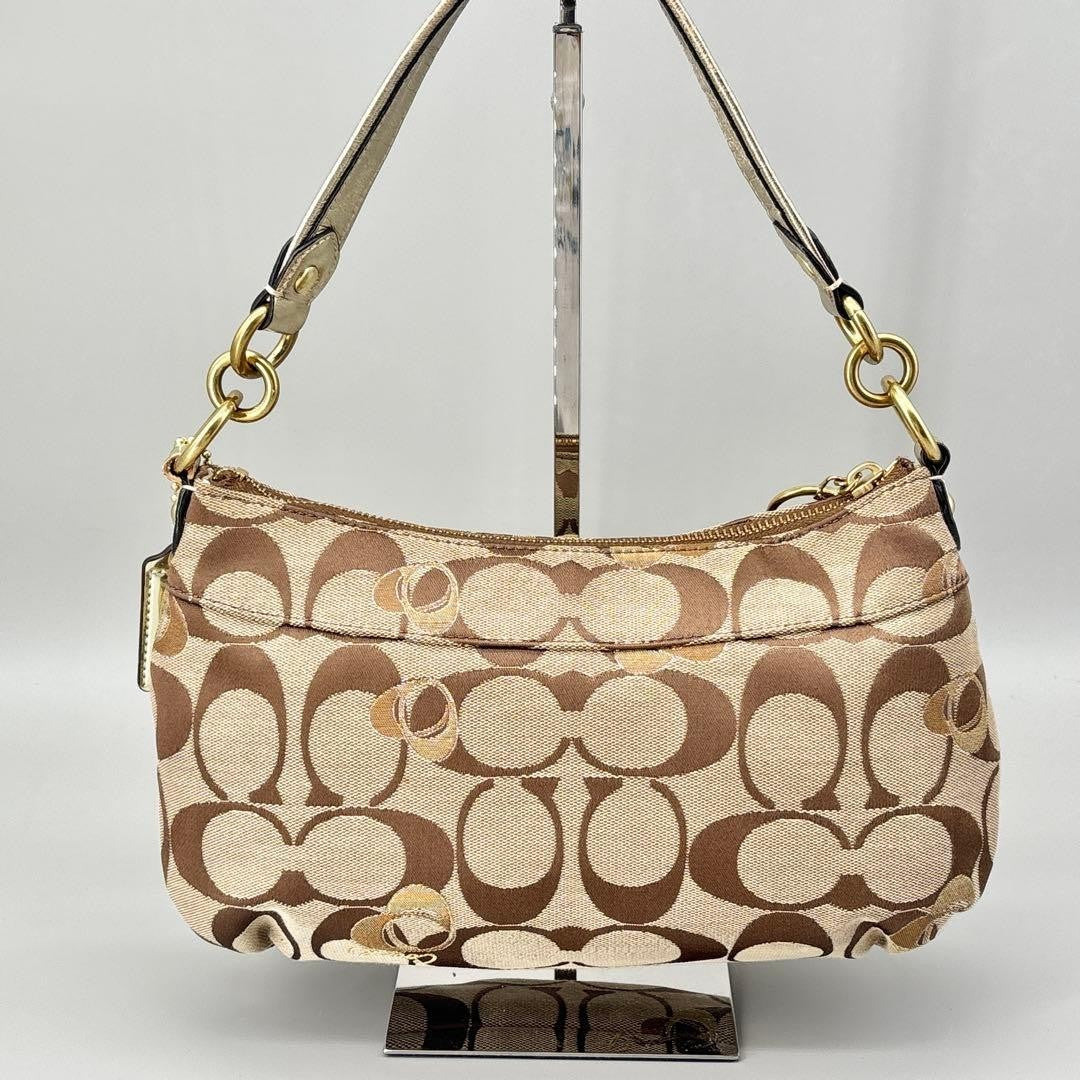 COACH Handbag Signature Turn Lock Brown Y2K Vintage Auth From Japan