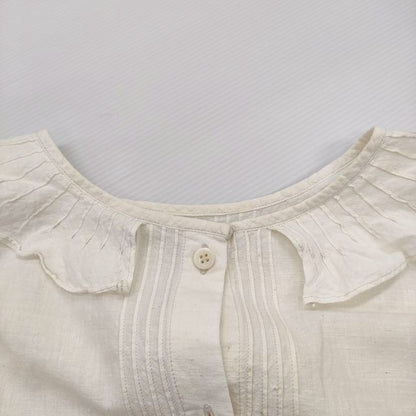 45R/45rpm Indian khadi frill collar blouse Blouse shirt Kinari 5-0725S♪