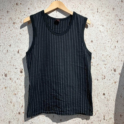 JPG Vintage 90s Jean Paul GAULTIER Striped Tank Top Sleeveless Black Used