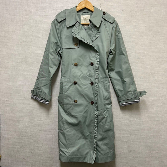 Kate Spade Light Green Ruffled Trench Coat Size S
