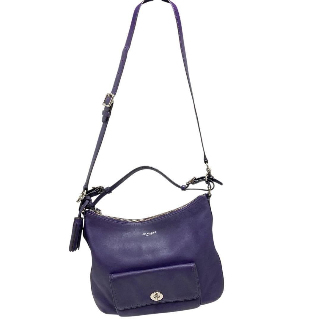 COACH Purple Leather Hobo Bag Legacy Courtenay Y2K Vintage Rare