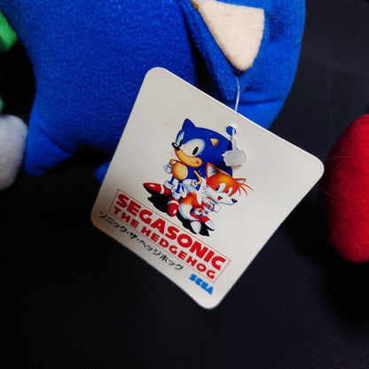 Extremely rare Sonic SEGA plush toy with Sonic and friends dressed up, flower bo