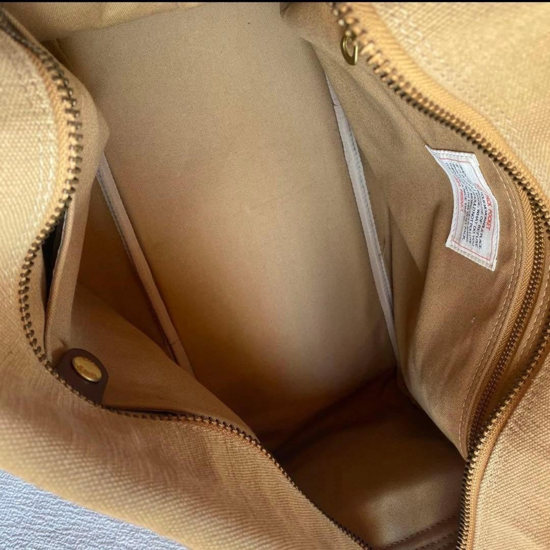 Rare grips Boston 2way Shoulder Bag Vintage Beige Leather Travel Purse