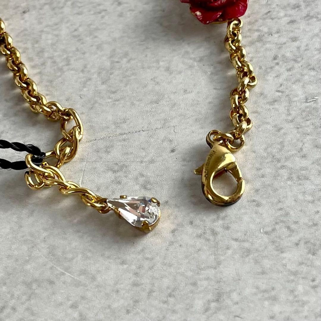 Dolce & Gabbana Flower Bracelet DG Logo Gold Tone Costume Jewelry Women's