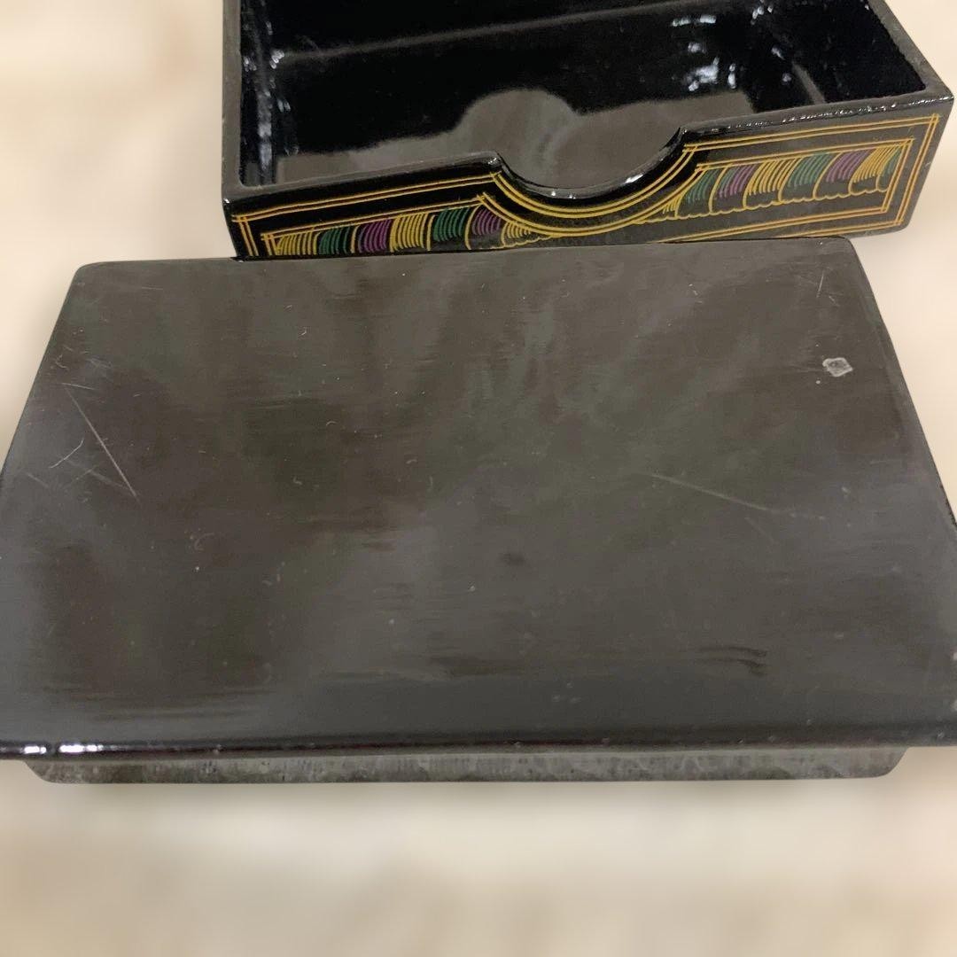 Thai Lacquerware Small Item Box Elephant Asian Decor