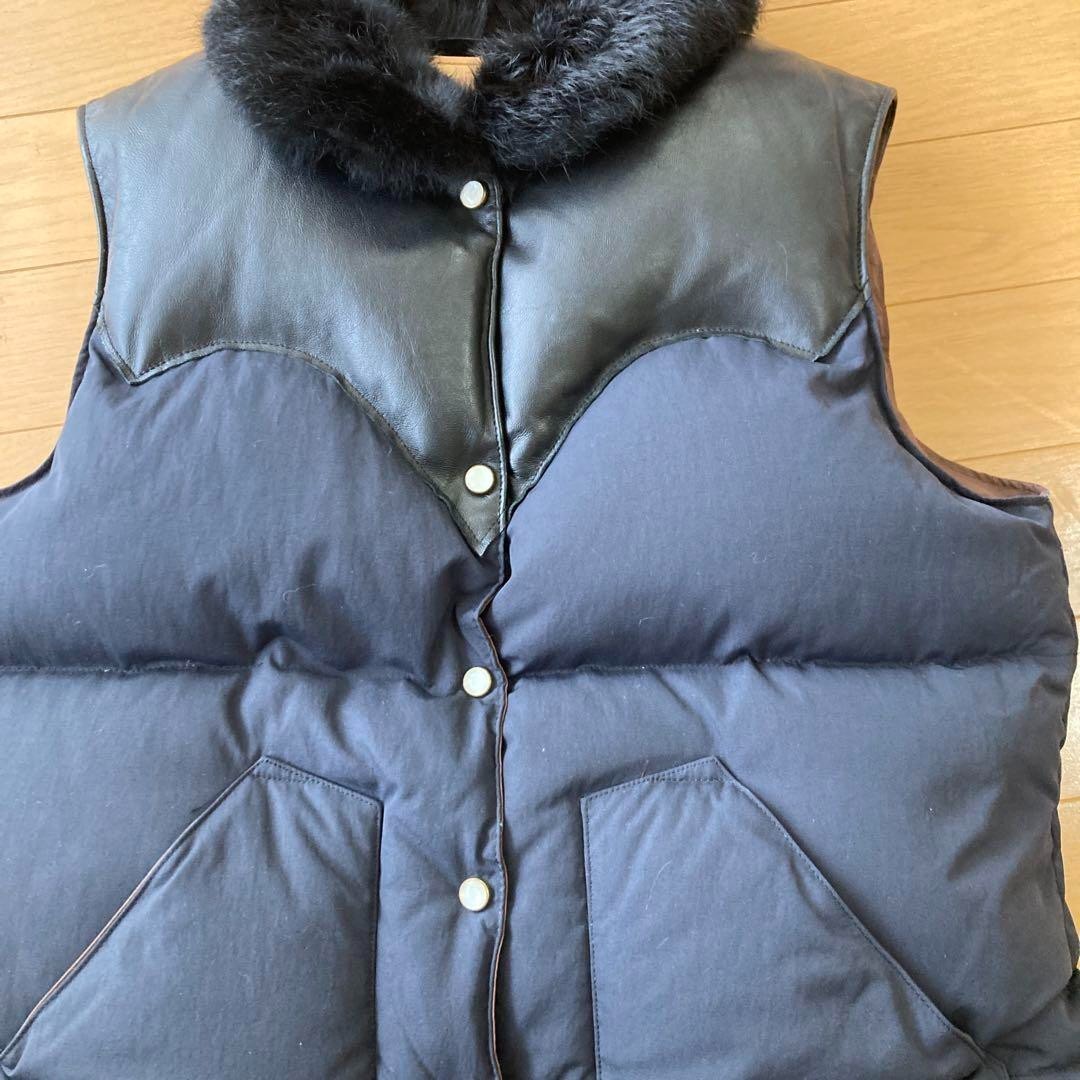 Rocky Mountain Featherbed Down Vest Black Nylon USED from Japan