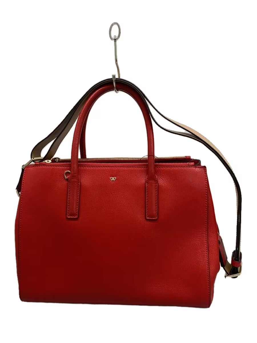 Anya Hindmarch Leather Tote Bag – Shoulder Strap – Dark Red / Bordeaux – Excelle