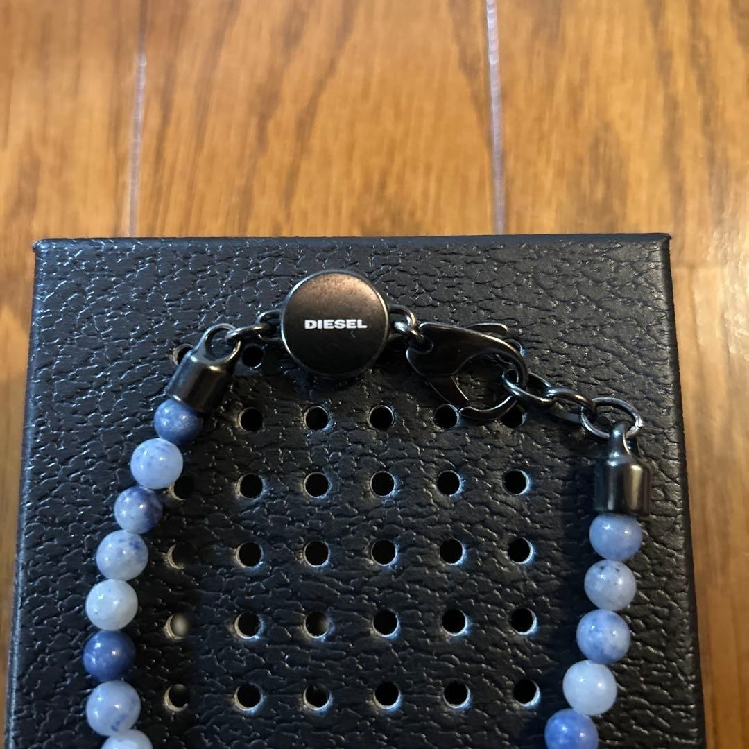 Diesel Men Blue Beaded Chain Bracelet Almost unused Luxury Stylish Casual Italia