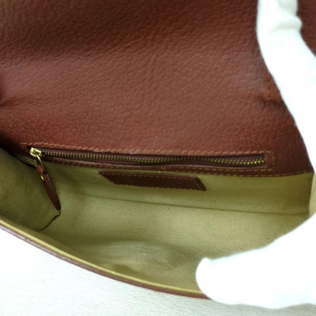 Ralph Lauren Leather Clutch Bag Red Brown Women Limited Edition Rare Model VHTF