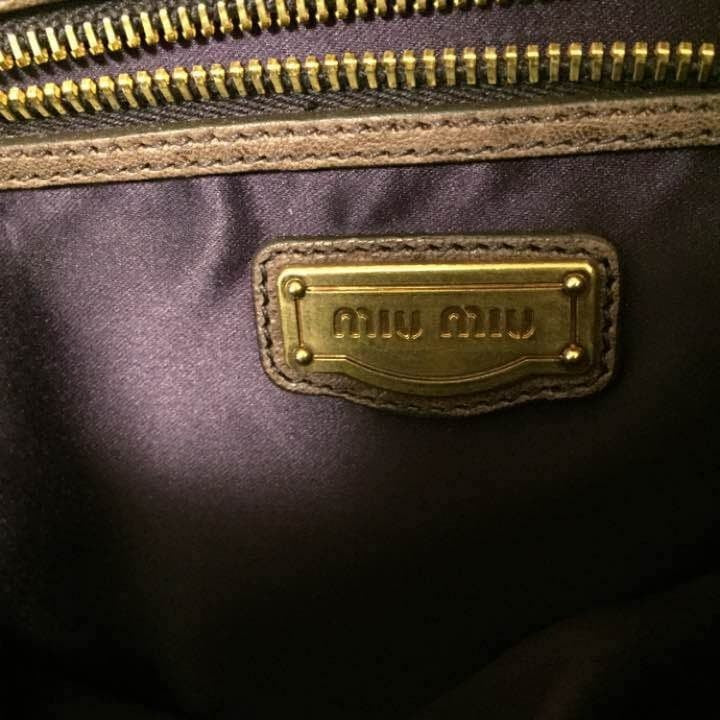 Vintage Miu Miu Archive Toto Bag Handbag Gold & Silver Studs Brown Leather JP !!