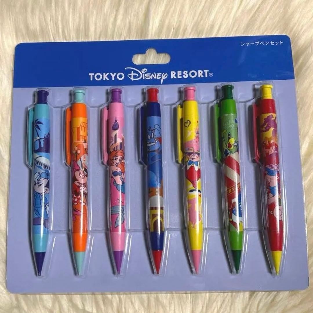 Disney Hard To Find Tokyo Disney Resort Mechanical Pencil Set Of 7 Retro