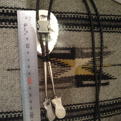 Robert & Bernice Leekya Zuni Vintage Sleeping Beauty Turquoise Bolo Tie