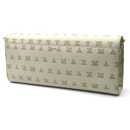 Max Mara Gram Monogram Leather 3-Way Shoulder Waist Bag Beige Women Authentic