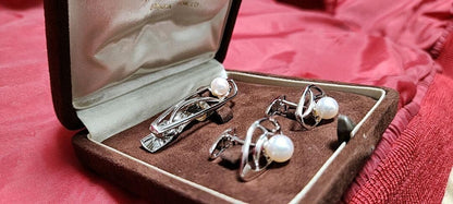 Mikimoto Tie Pin Cufflinks Pearl Silver 925 1 Point Storehouse