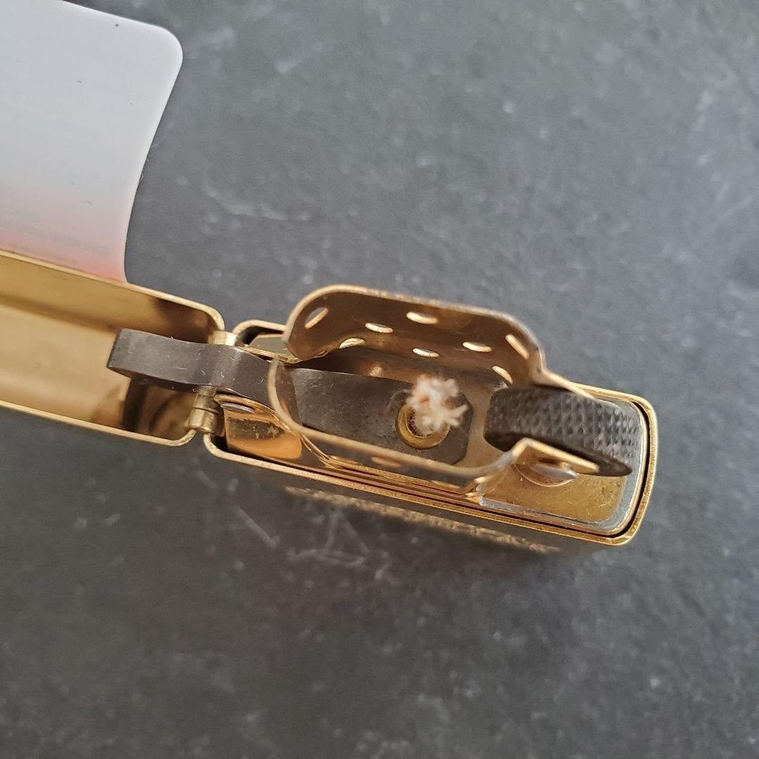CAT Caterpillar Authentic Machines Brass Gold Zippo Oil Lighter 2005 MIB Rare