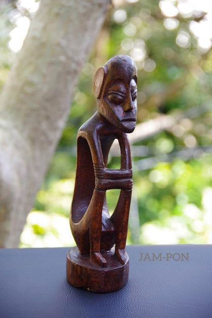 Indonesia/Wood Carving (Hand-Carved) Seated Figure/Ornament