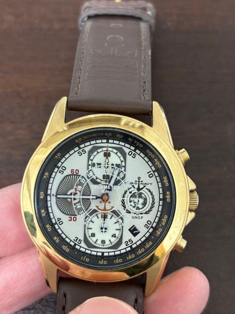 Yamato Chronograph 40th Anniversary Limited 100 Gold Wristwatch Timepiece