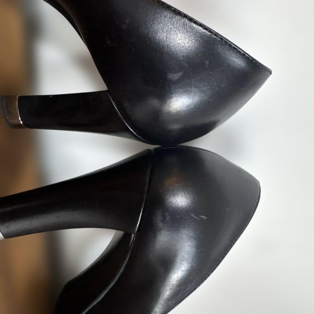 Rare GUCCI Black Leather Pumps Heels Size 36 US 5.5 10cm Heel Elegant Party
