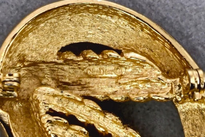 Christian Dior Henkel Grosse Gold Tassel Brooch Pin Signed Germany Rope No Box