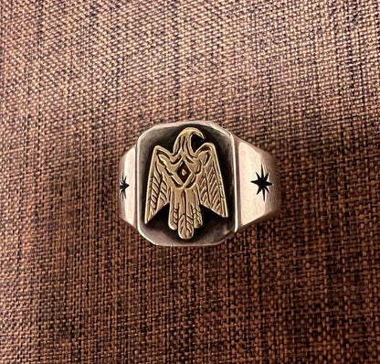 Atease K18 Thunderbird Combination Ring US Size 7 Indian