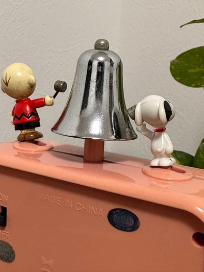 Snoopy & Charlie Brown alarm clock Operation Confirmed Retro Rare Japan