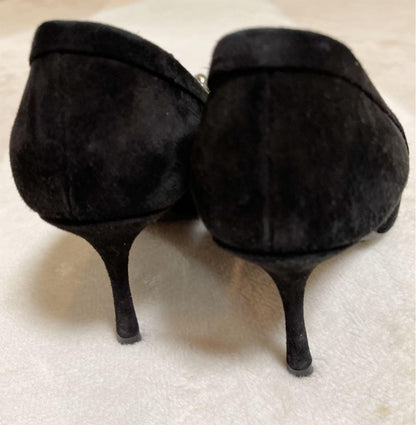 Rare Dolce & Gabbana Suede Pumps with Lipstick Accent - Size 35