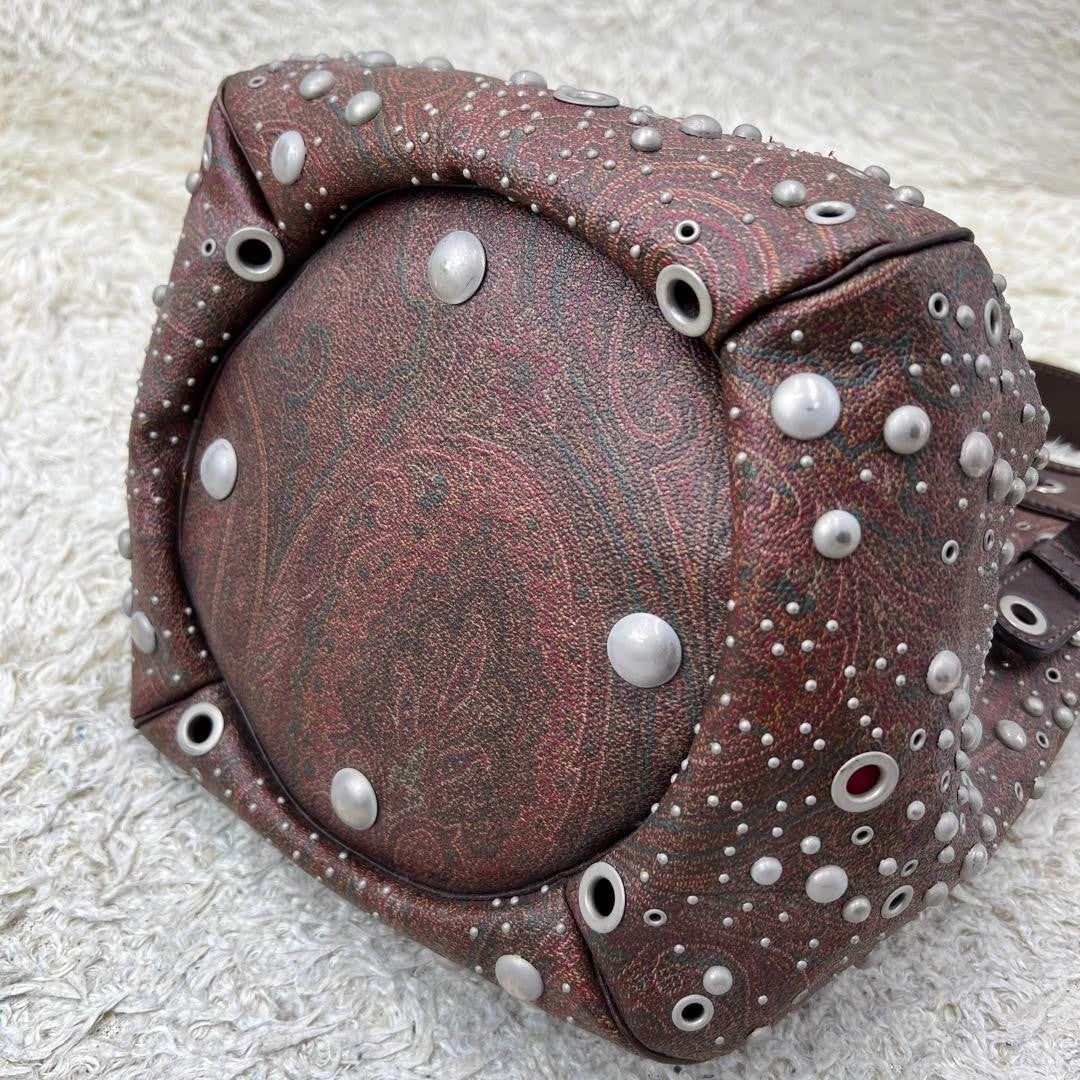 ETRO Shoulder Bag Drawstring Paisley Pattern Brown Women USED from JP