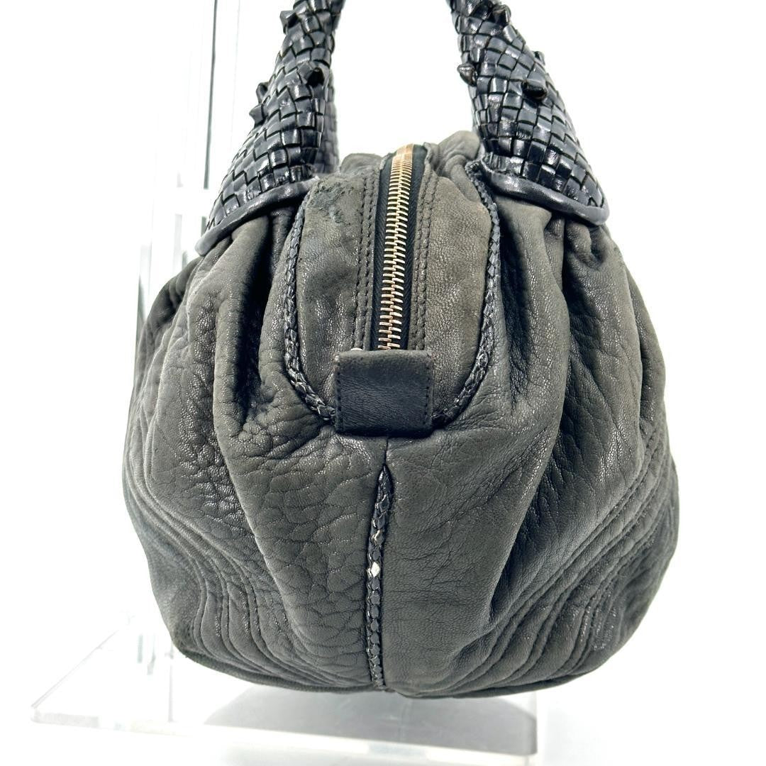 FENDI Spy Bag Vintage Hand Bag Leather Black Auth