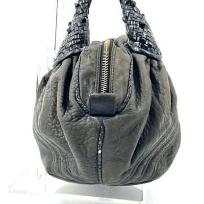 FENDI Spy Bag Vintage Hand Bag Leather Black Auth