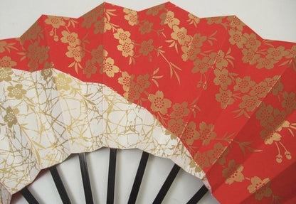 【Made in Japan】Kyoto Traditional Dance Folding Fan Sensu Japanese Red Sakura