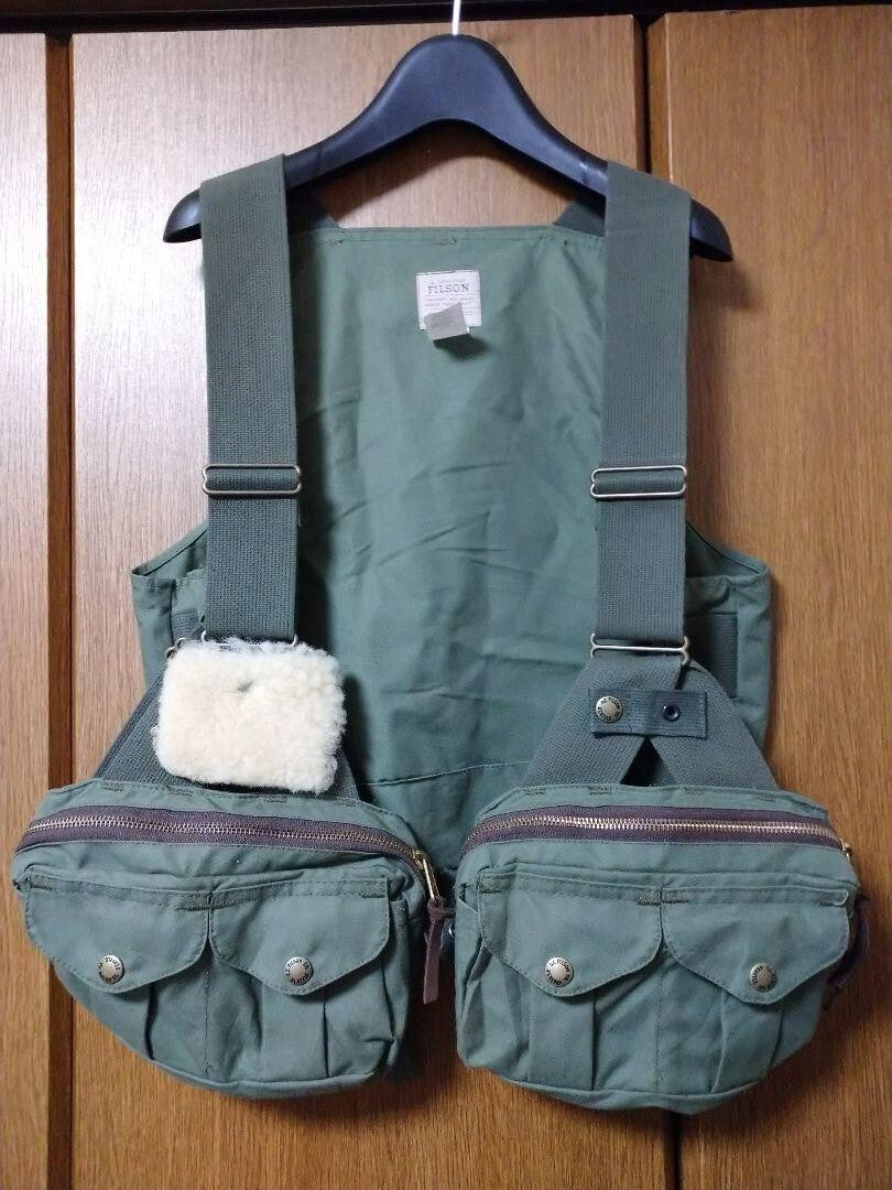 FILSON Fishing Strap Vest Green USA TALON Zip style 132 Vintage RARE