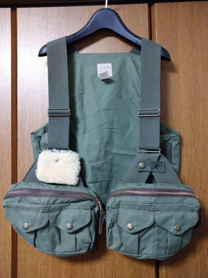 FILSON Fishing Strap Vest Green USA TALON Zip style 132 Vintage RARE