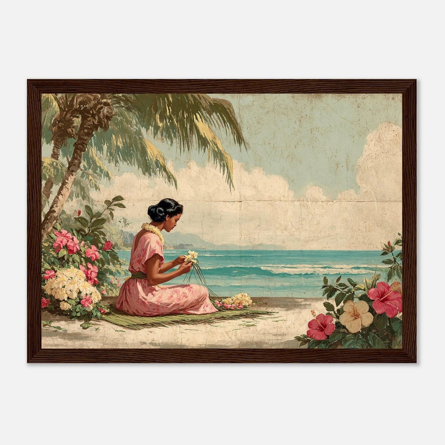 Lei Prayers and Memories of the Sea Hawaiian Art Wall Hanging Interior