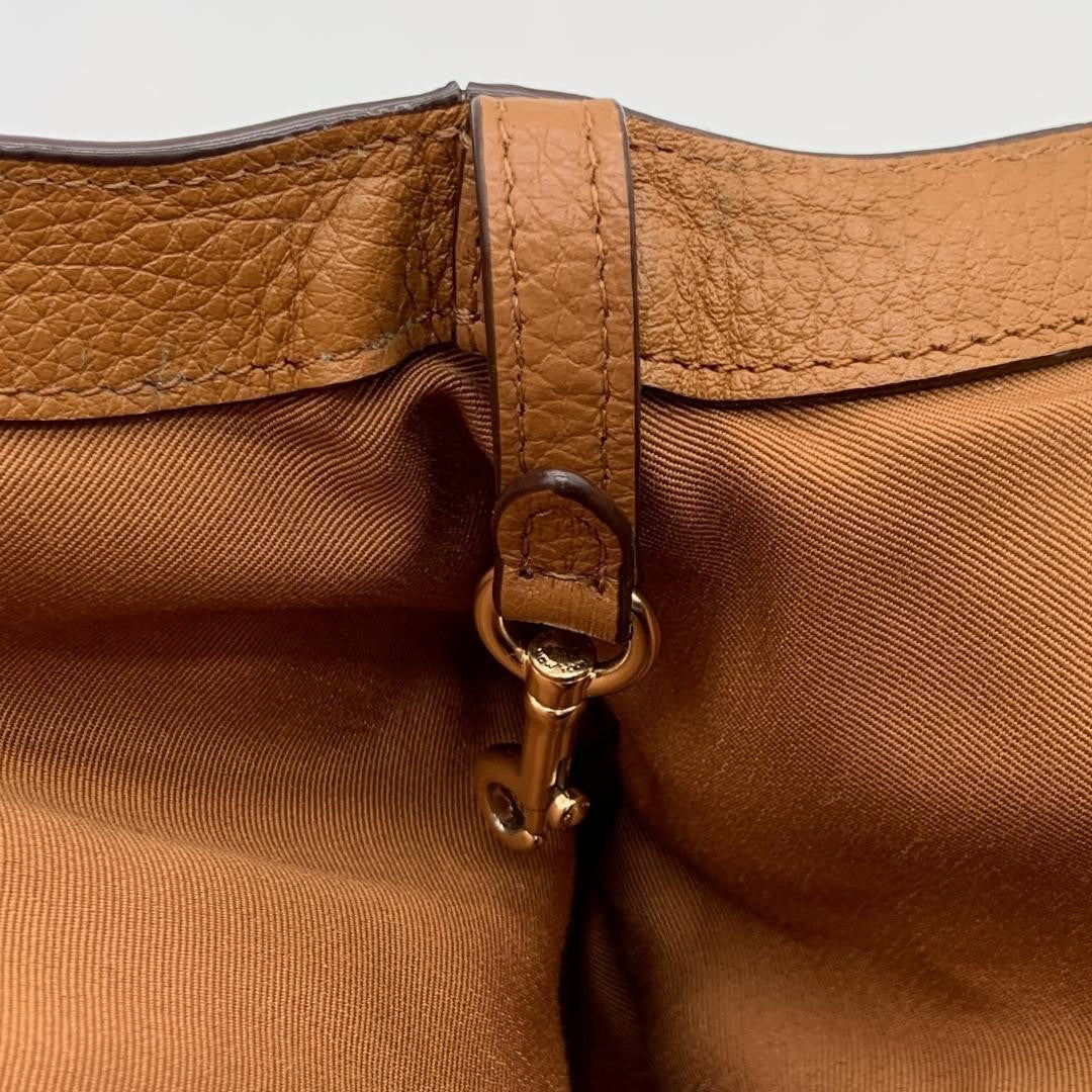 COACH Brown Leather Tote Bag 2Way Shoulder Large Authentic Women's Handbag