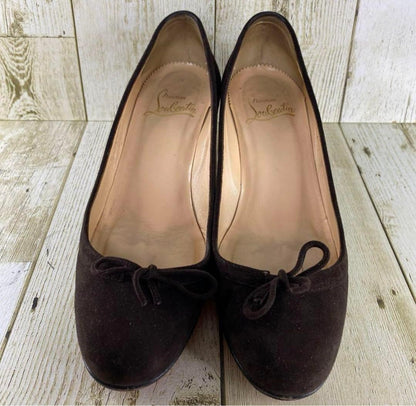 Christian Louboutin Pumps Heel Brown Suede Size 36.5 US About6.5 For Women