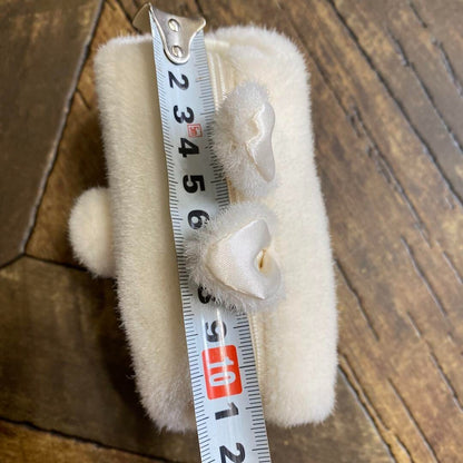1990's fluffy rabbit pouch white fancy goods new