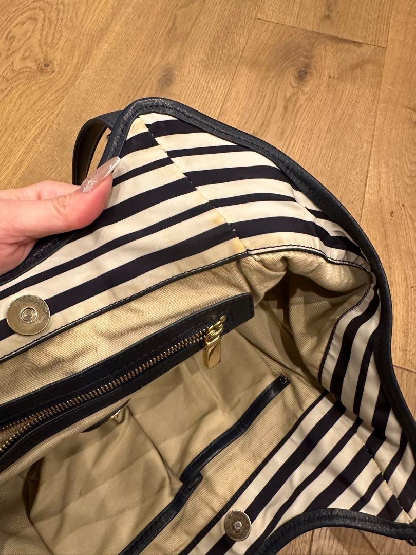 Tory Burch Nylon Tote Bag, Blue, Marine, Border, Logo