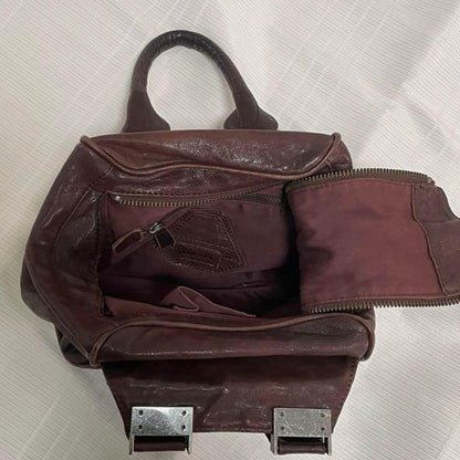 DIESEL Archive 2000s Brown Leather Handbag | Y2K Mode Tote | Vintage Bag JAPAN