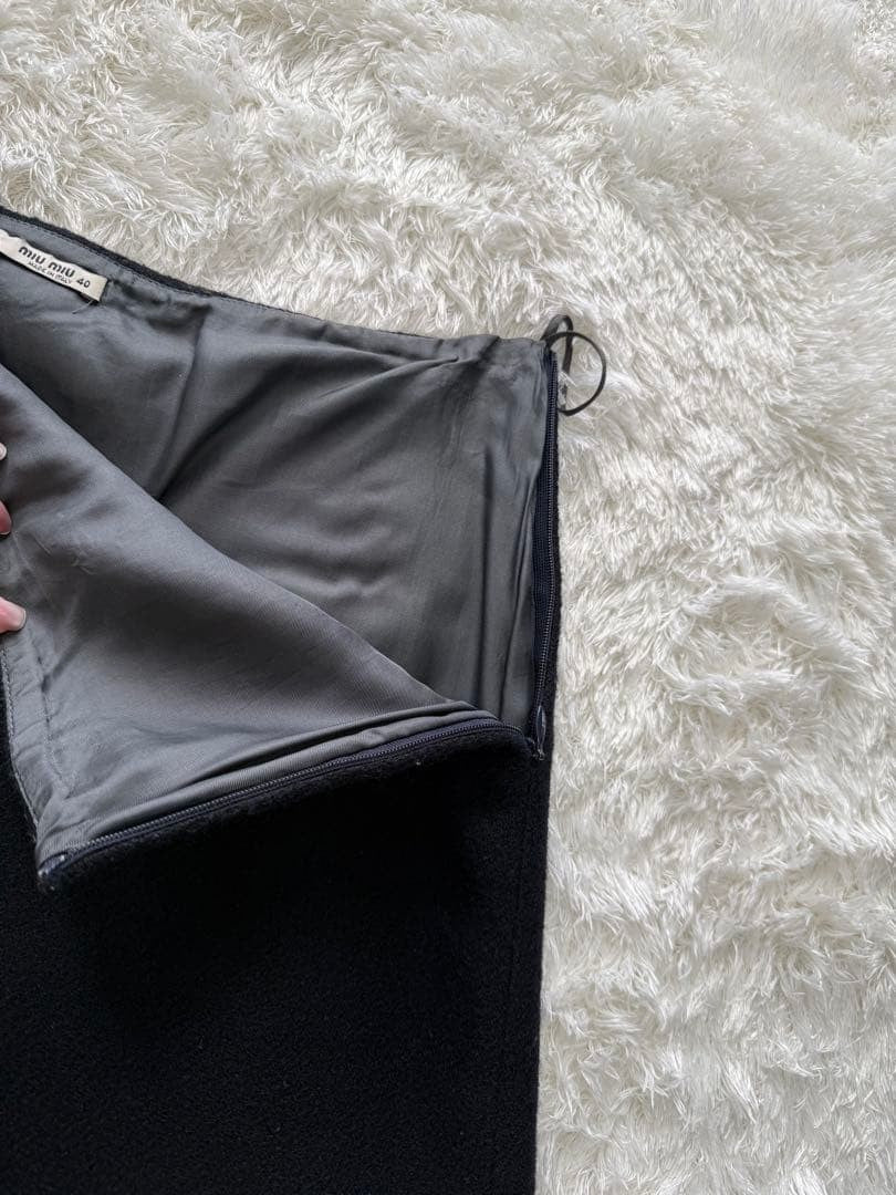 miumiu flared skirt black size 40