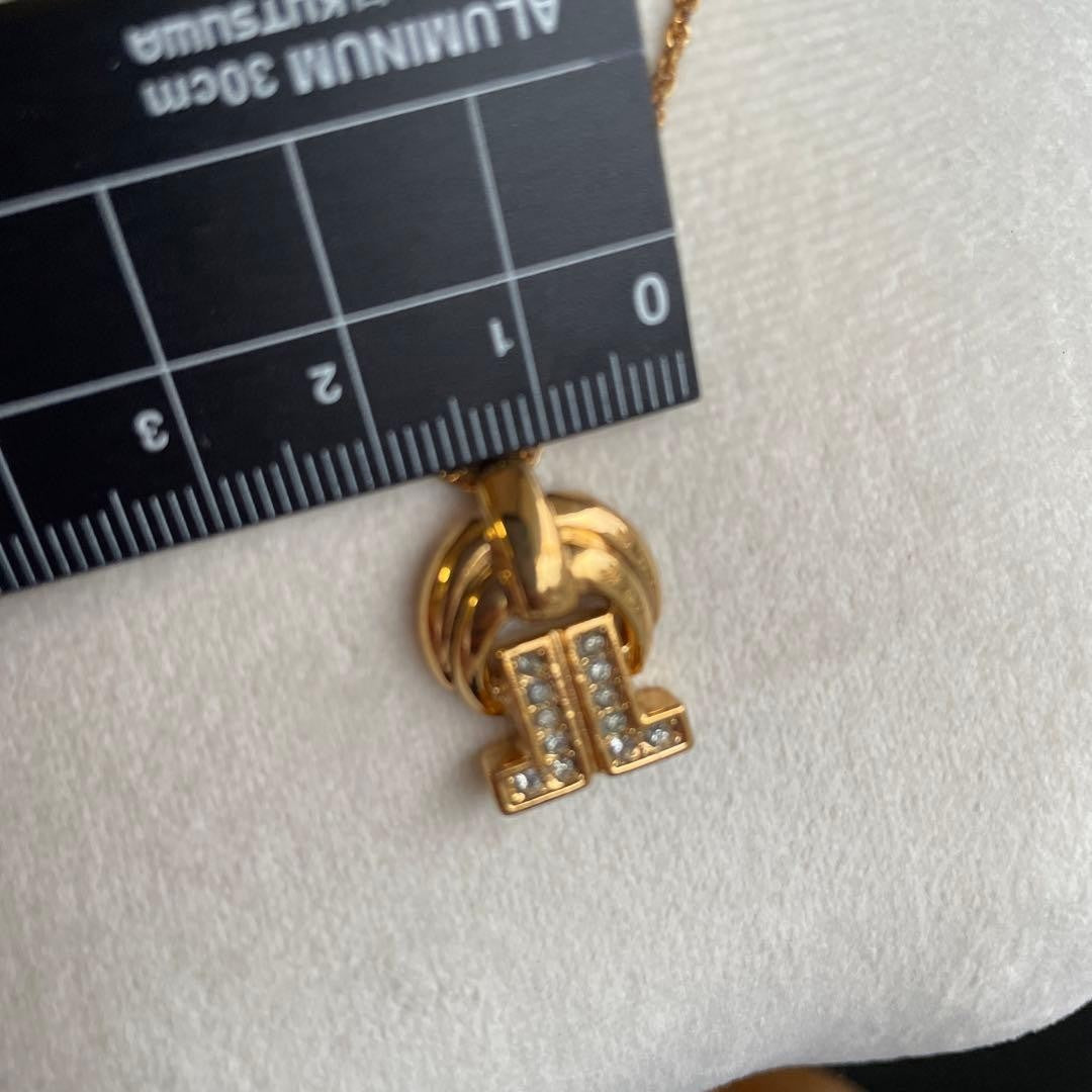 Lanvin Paris Vintage Chain Necklace Pendant Gold L-45cm