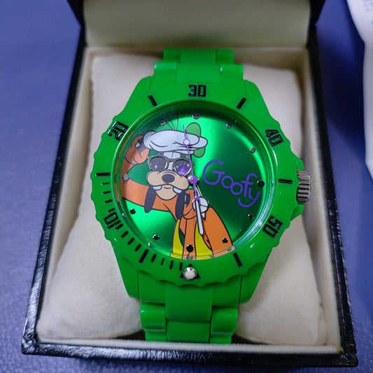 Disney Resort Goofy Watch Green Vintage Working Tokyo Disneyland Collectible