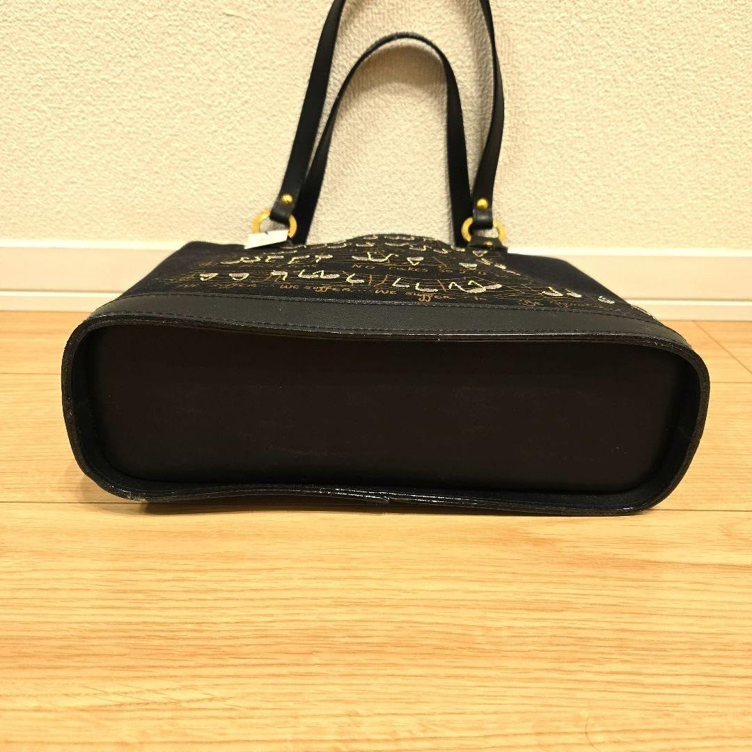 Rare Lulu Guinness Music Score Design Tote Bag (Black)