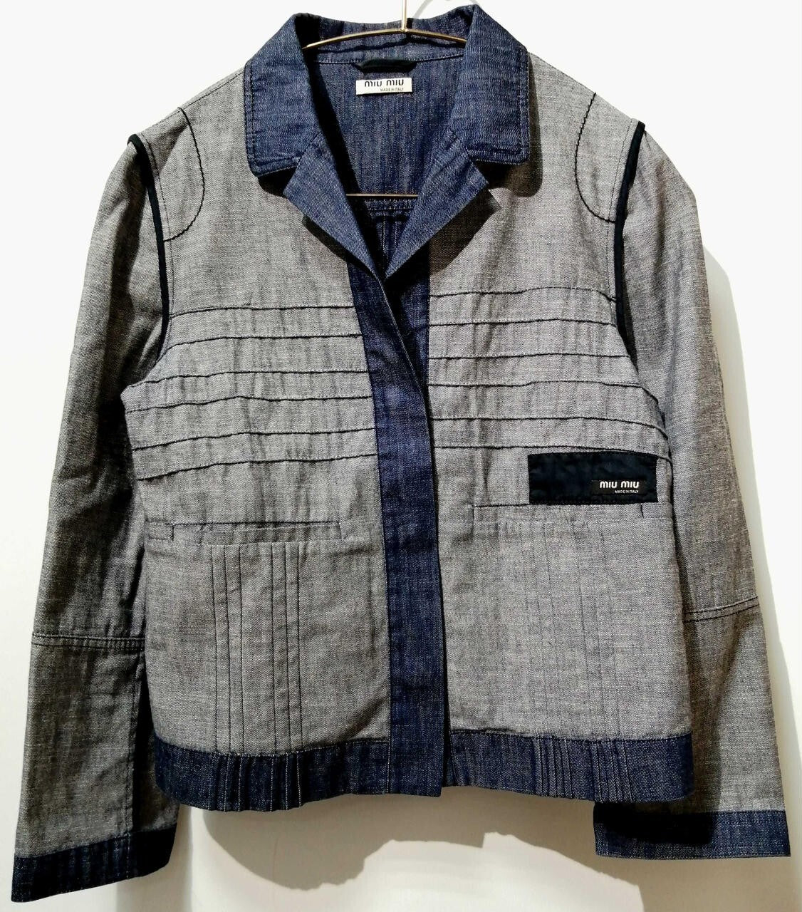 miumiu denim jacket size M length 19.6 inches