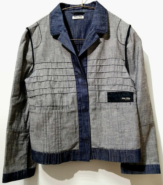 miumiu denim jacket size M length 19.6 inches