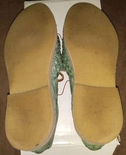 CHAMULA Leather Sandals Turquoise Color Size 27cm