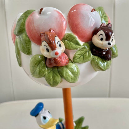 RARE Disney Donald Chip and Dale Ceramic Planter Flower Vase Tokyo Disneyland