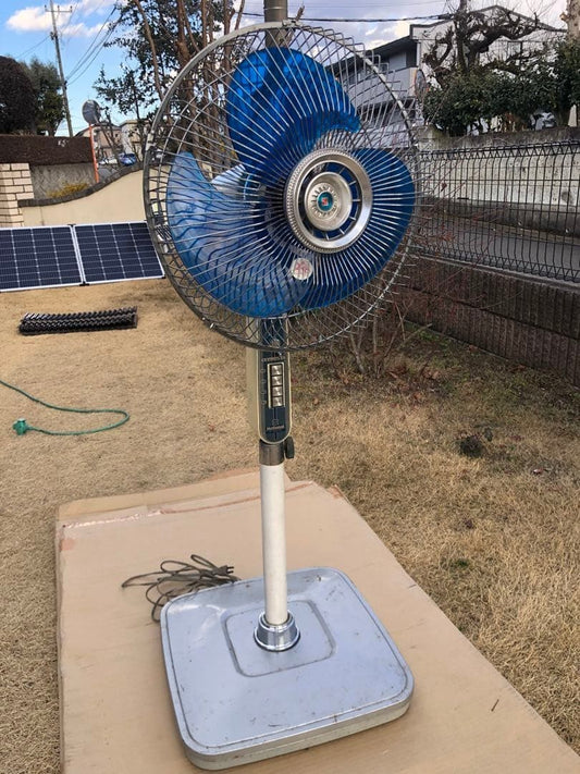 Showa Retro National Blue Three-Blade Stand Fan F-35V1G