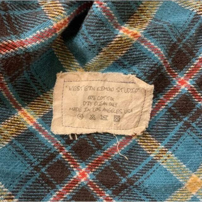 Greg Lauren Men's Kimono Blue Denim Jacket Plaid Size M GKL-10090-A w/tag New