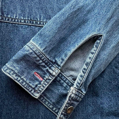 Auth SAMURAI JEANS Denim Shirt Jacket L Made in Japan Indigo Chore Coat Rare