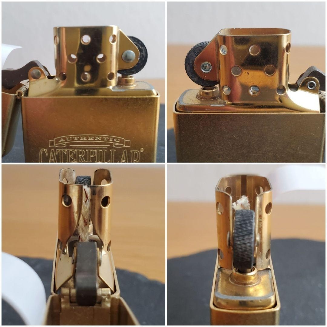 CAT Caterpillar Authentic Machines Brass Gold Zippo Oil Lighter 2005 MIB Rare